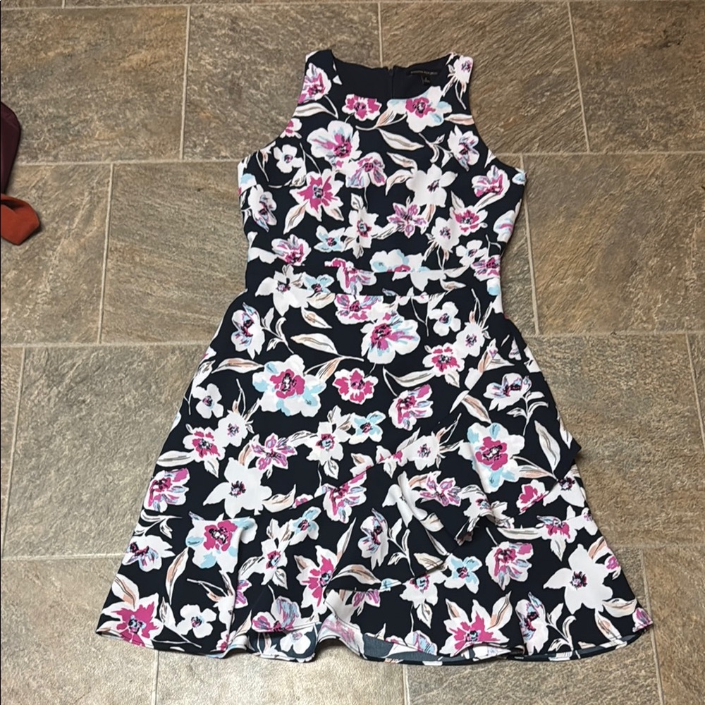 Banana Republic Floral Dress - Black, Pink, White